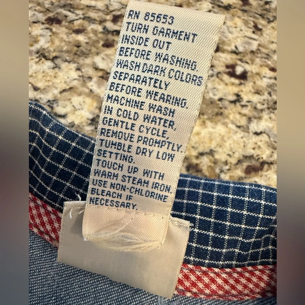 Koret vintage denim western vest patchwork floral button up SZ SP - Picture 8 of 12